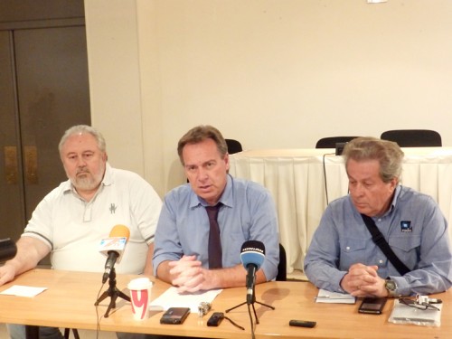 Ενσταντανέ από το πάνελ της χθεσινής συνέντευξης στο Δημοτικό Θέατρο